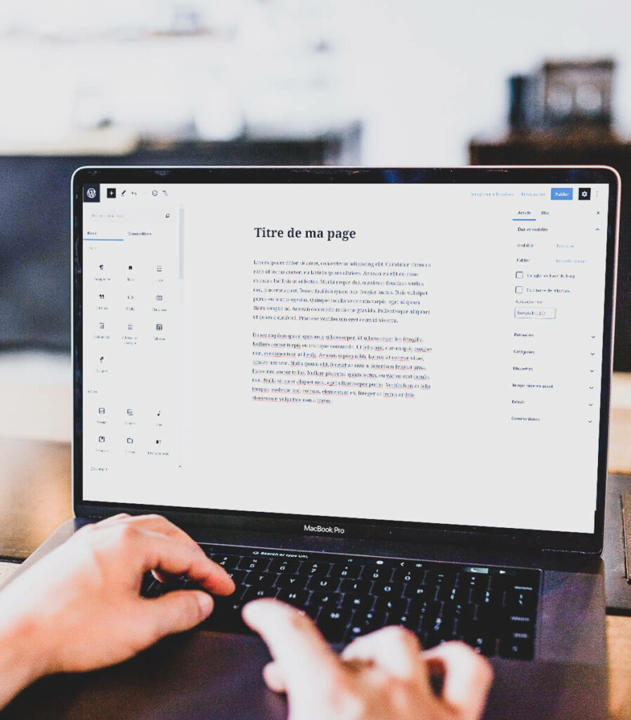 Presentation de l'interface de Gutenberg